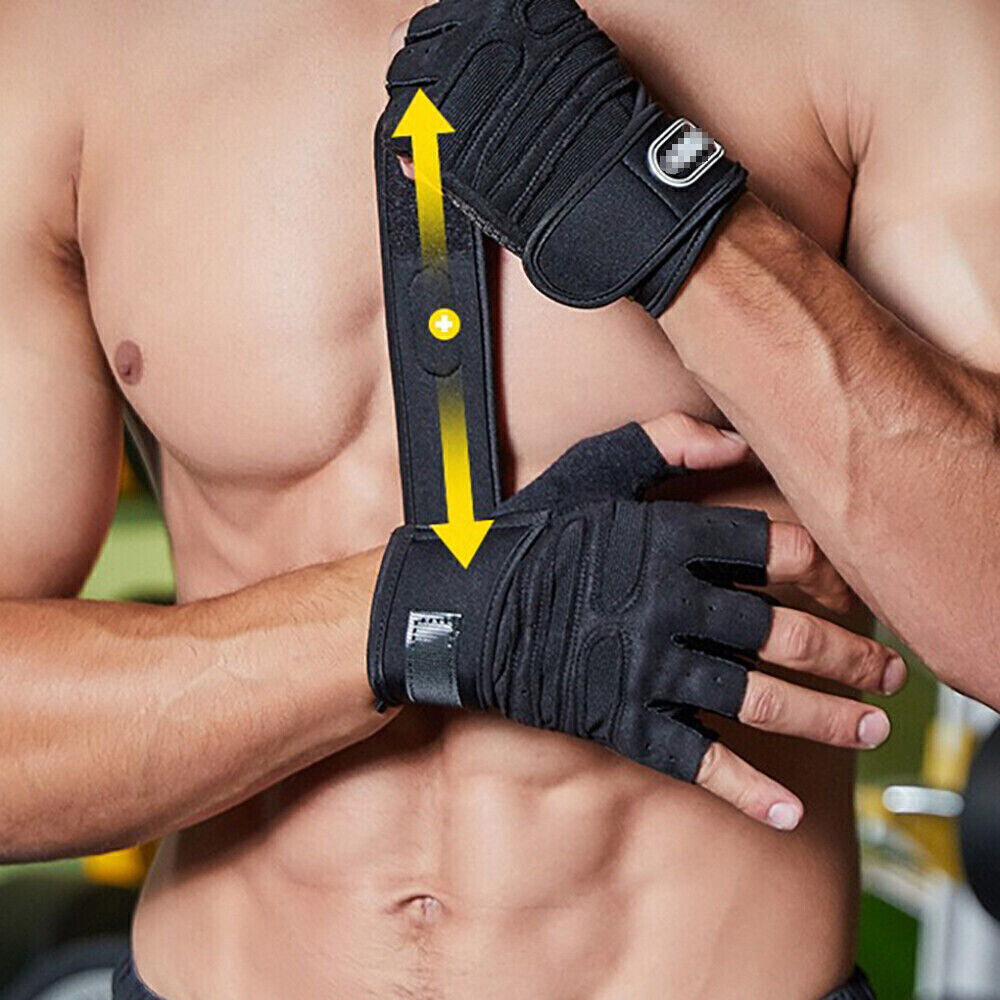 Gloves Gym Bodybuilding Fitness Workout Training Wrist Strap Lifting