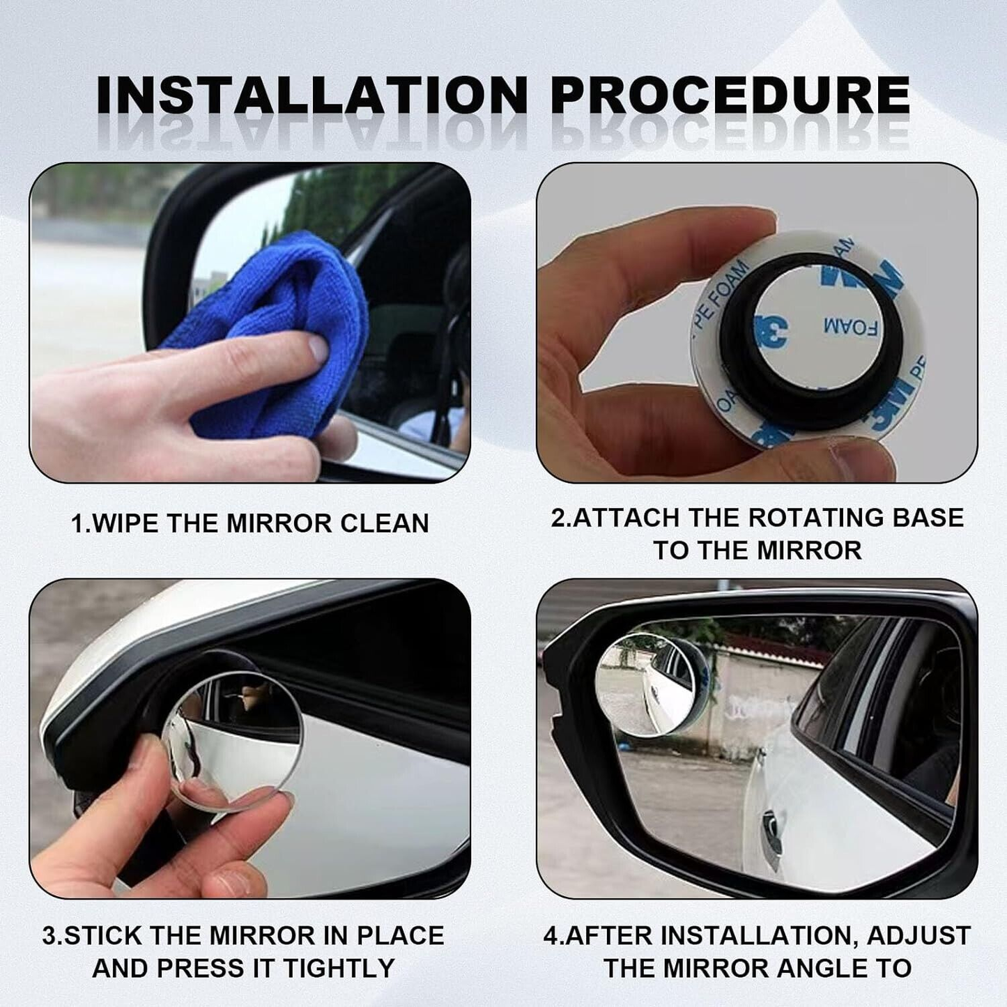 Blind Spot Car Mirror 360° Wide Angle Adjustable Rear Side View