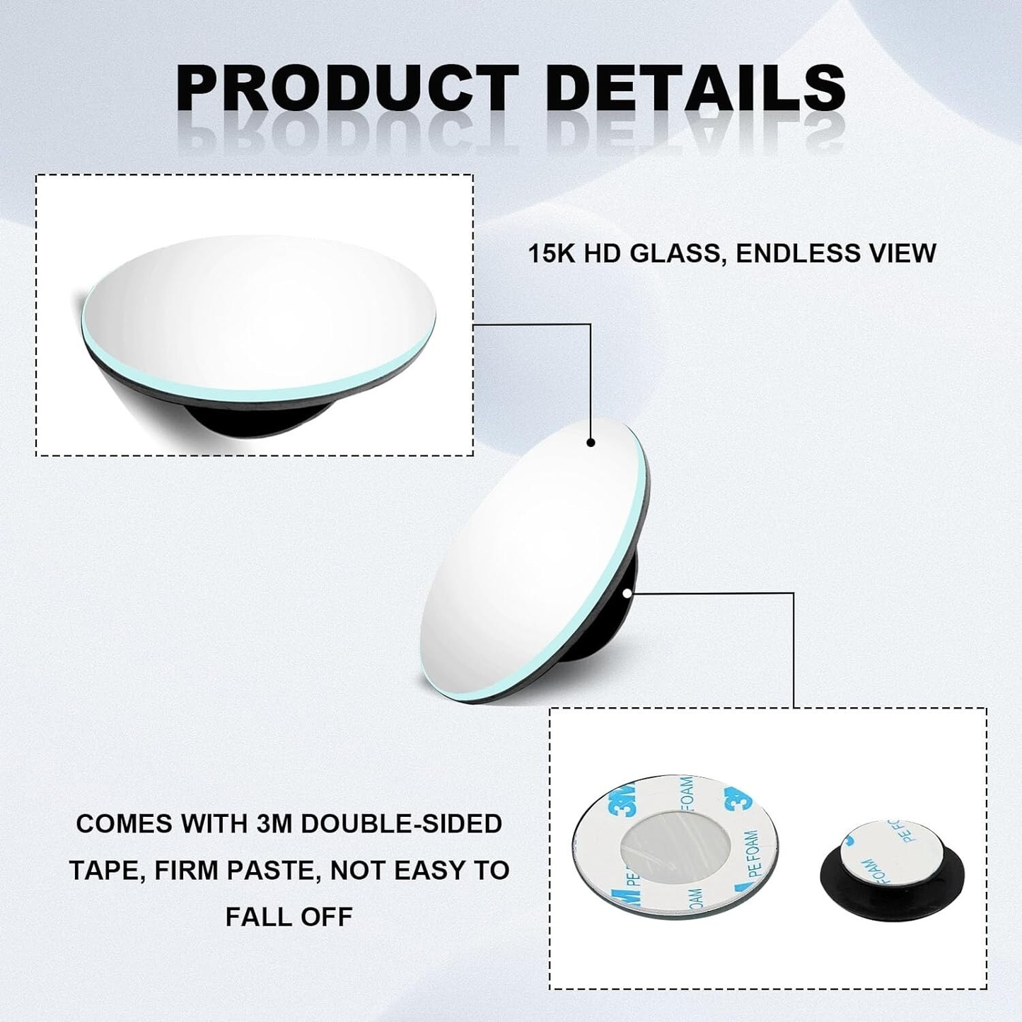 Blind Spot Car Mirror 360° Wide Angle Adjustable Rear Side View