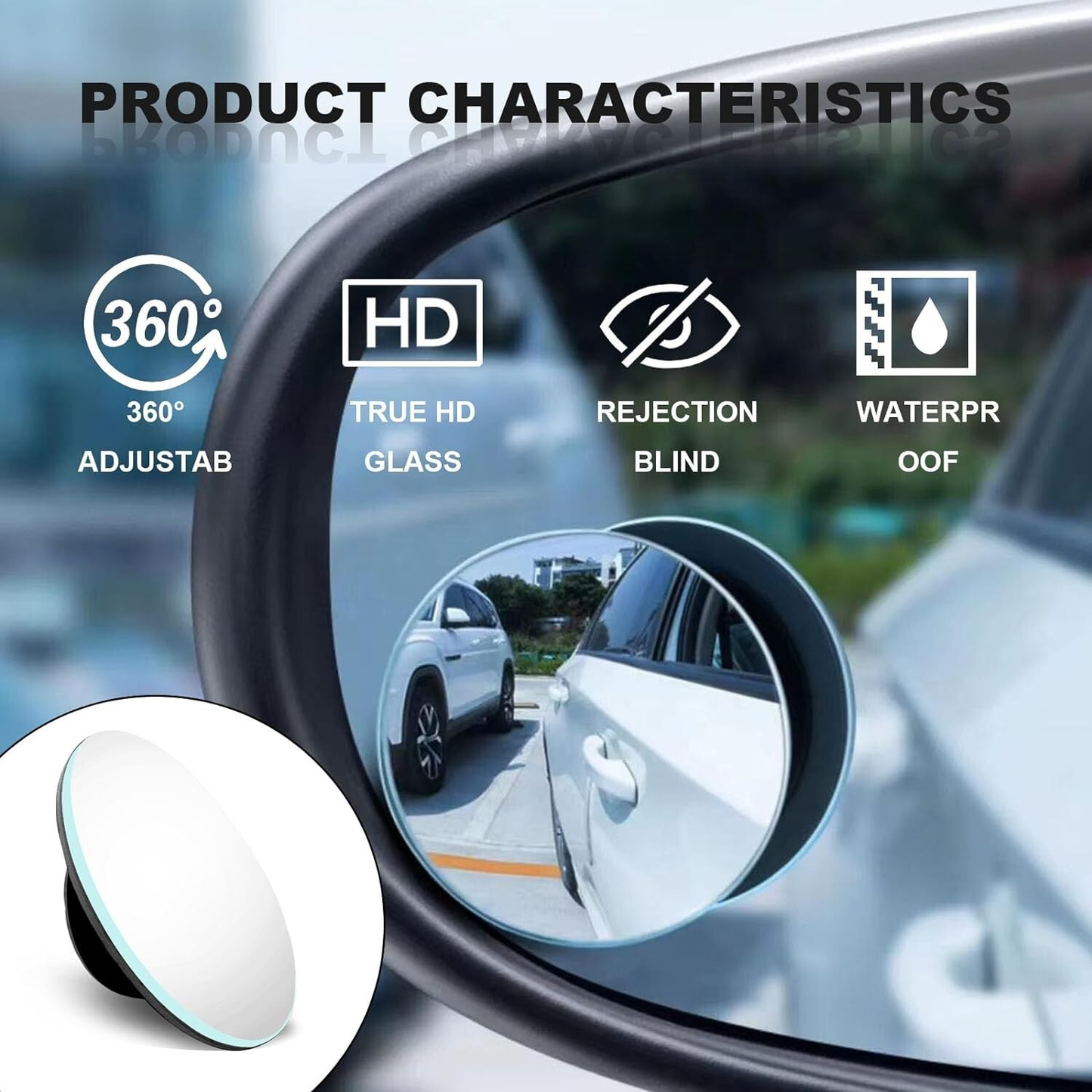 Blind Spot Car Mirror 360° Wide Angle Adjustable Rear Side View