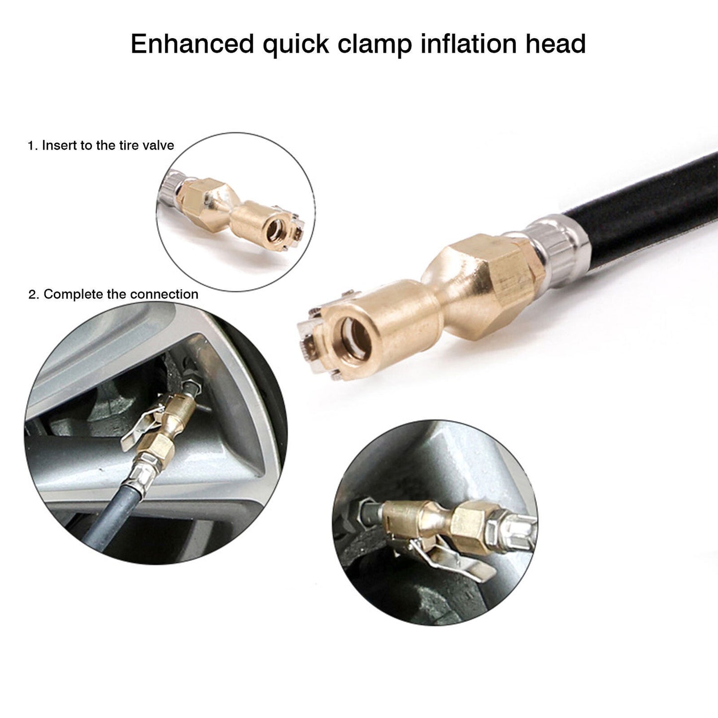 Digital Tyre Inflator Car Air Pressure Tire LED Gauge PSI Hose Car Motorcycle Truck