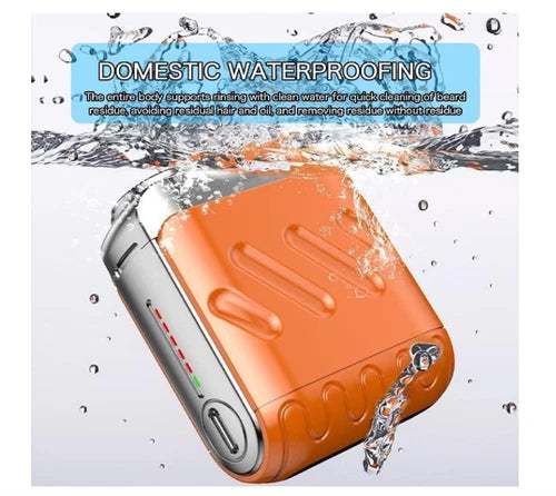 USB Portable Men Mini Small Steel Cannon Rotary Dual Ring Electric Pocket Shaver