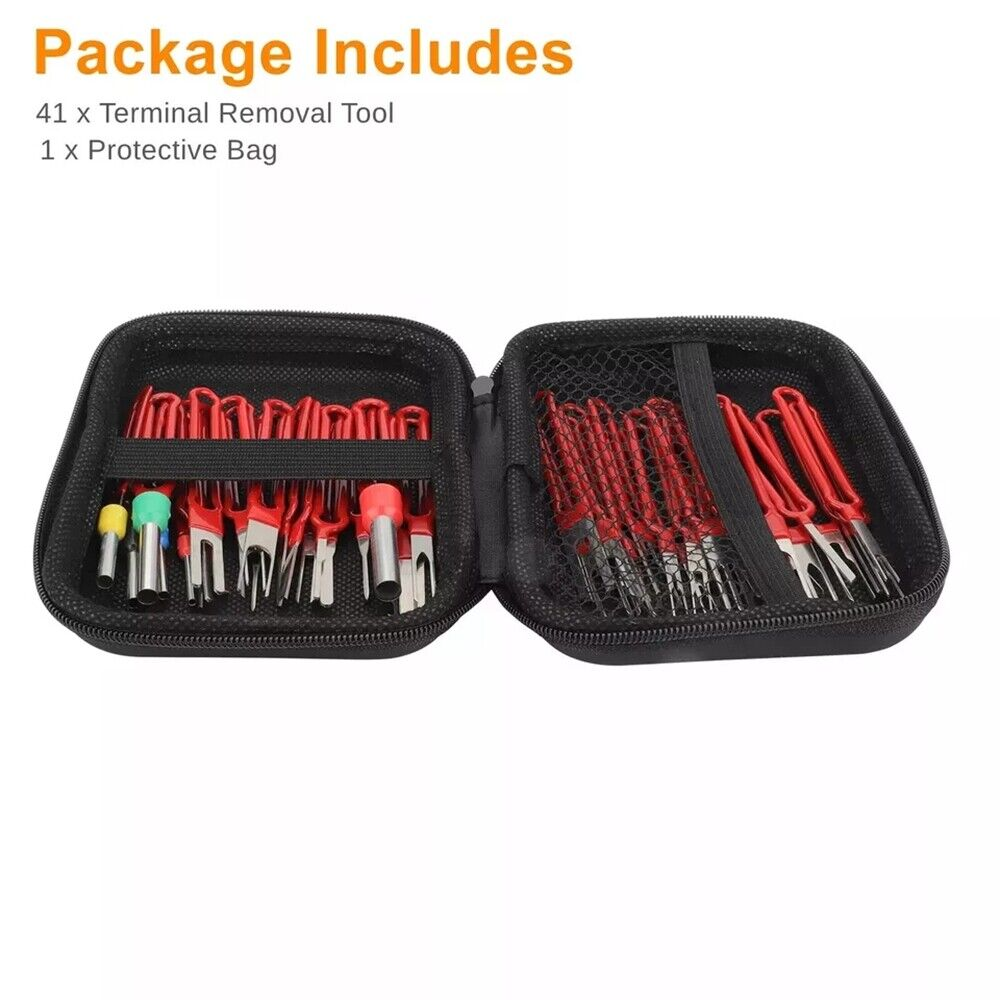 41PCS Extractor Terminal Removal Wire Tool Pin Car Automotive Plug Connector