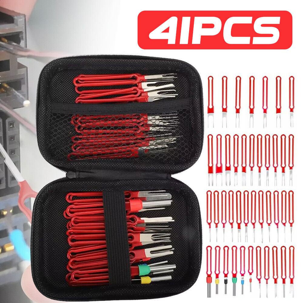 41PCS Extractor Terminal Removal Wire Tool Pin Car Automotive Plug Connector