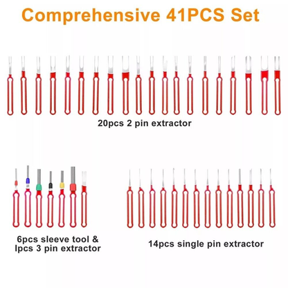 41PCS Extractor Terminal Removal Wire Tool Pin Car Automotive Plug Connector