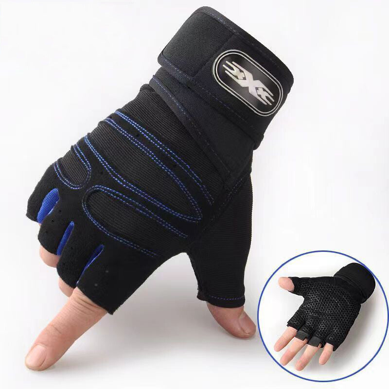 Gloves Gym Bodybuilding Fitness Workout Training Wrist Strap Lifting 