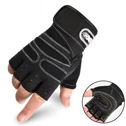 Gloves Gym Bodybuilding Fitness Workout Training Wrist Strap Lifting 