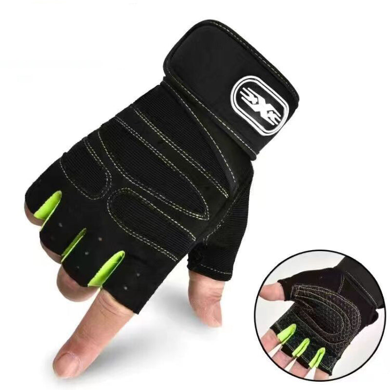 Gloves Gym Bodybuilding Fitness Workout Training Wrist Strap Lifting 