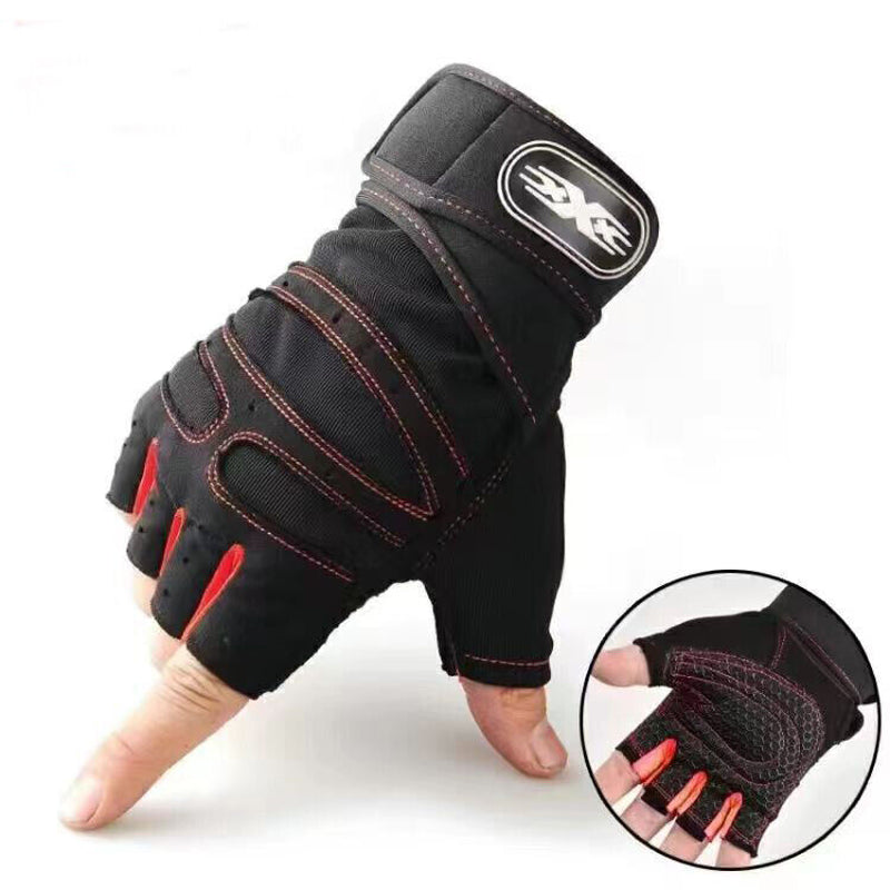 Gloves Gym Bodybuilding Fitness Workout Training Wrist Strap Lifting 