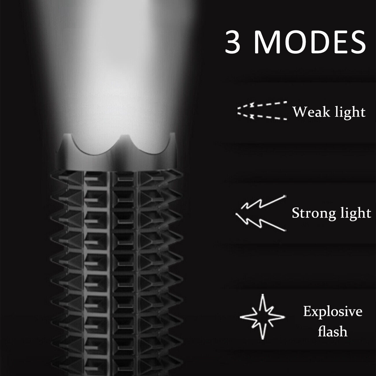 90000LM Baseball Bat LED Flashlights Waterproof Powerful Aluminium for Emergency