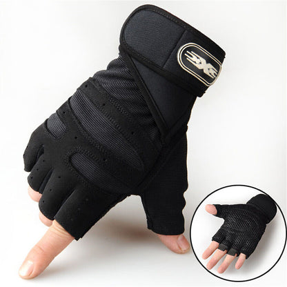 Gloves Gym Bodybuilding Fitness Workout Training Wrist Strap Lifting 