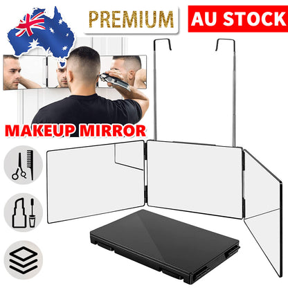 Mirror Hair Cutting Styling Beauty Hanging 3 Way Tri-Fold Makeup Haircut 