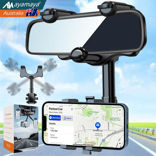Phone Holder 360° Rotation Car Truck Rear View Mirror Mount