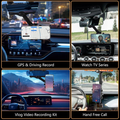 Phone Holder 360° Rotation Car Truck Rear View Mirror Mount