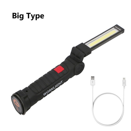COB LED Cordless Magnetic Work Light USB Inspection Lamp Torch Rechargeable
