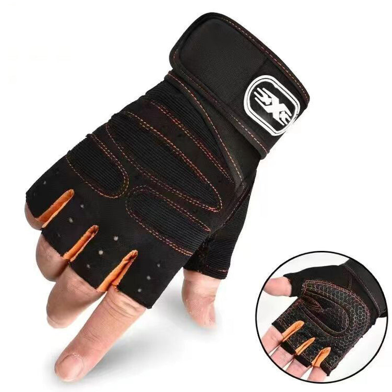 Gloves Gym Bodybuilding Fitness Workout Training Wrist Strap Lifting 