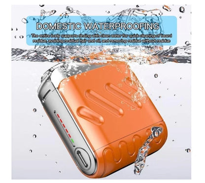 USB Portable Men Mini Small Steel Cannon Rotary Dual Ring Electric Pocket Shaver