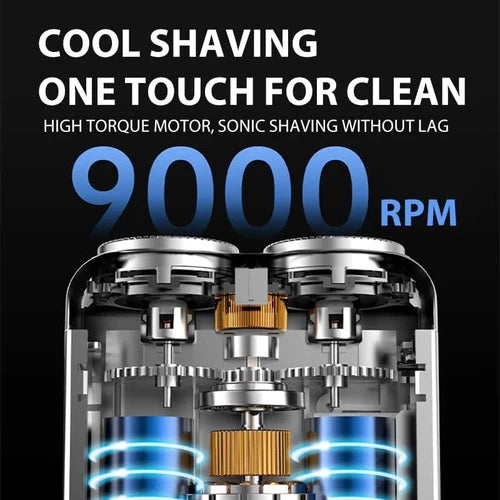 USB Portable Men Mini Small Steel Cannon Rotary Dual Ring Electric Pocket Shaver