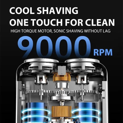 USB Portable Men Mini Small Steel Cannon Rotary Dual Ring Electric Pocket Shaver